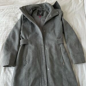 Cameo Gray Hooded Trench Coat